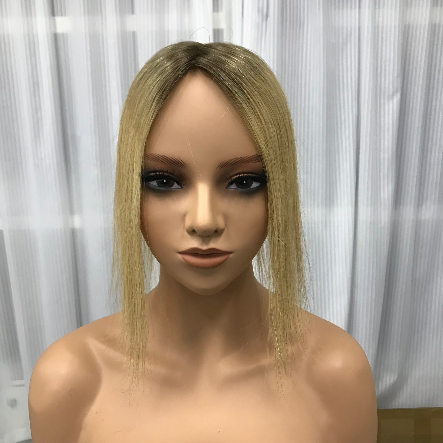 10''JEWISH YOUNG WOMEN 2*5 FULL MONO TOP+PU RAW HAIR MEDICAL TOPPER