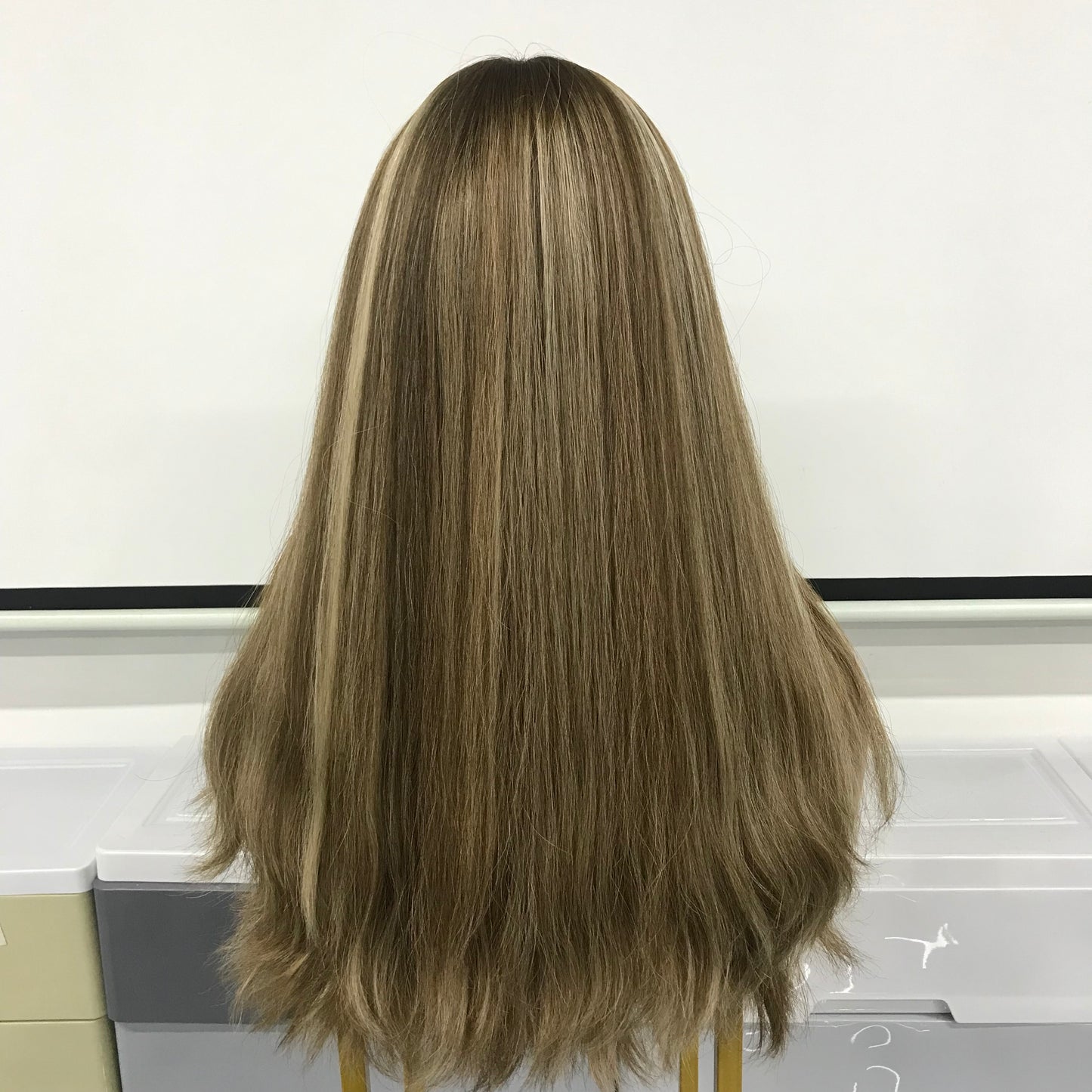 18'' RAW HAIR NORMAL DOUBLE DRAWN JEWISH YOUNG LADY BAND FALL WIG