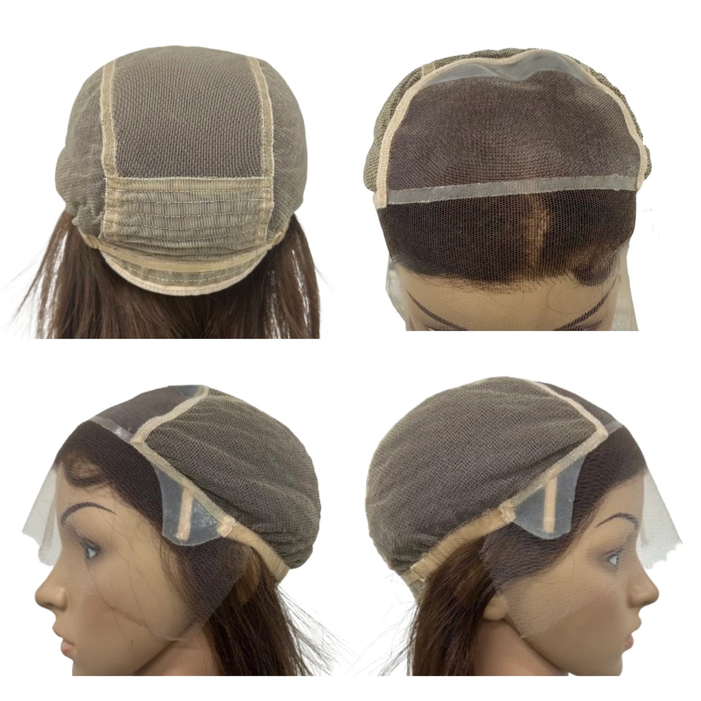 CAFE  16''LONG HAIR HUMAN HAIR KOSHER YOUNG GIRL 3“*4.5”MONO TOP WITH LACE FRONT WIG