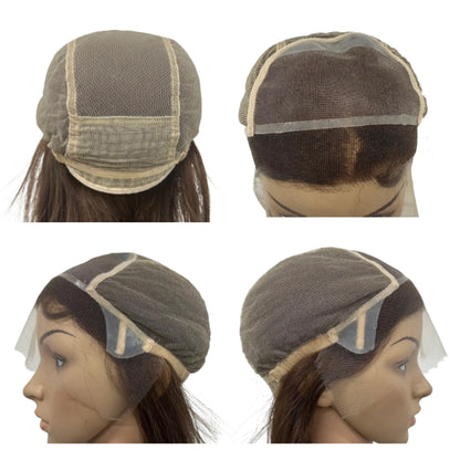 CAFE  16''LONG HAIR HUMAN HAIR KOSHER YOUNG GIRL 3“*4.5”MONO TOP WITH LACE FRONT WIG