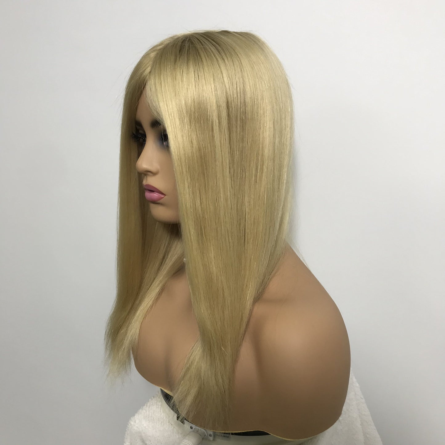 HIGH QUALITY GOLD HUMAN RAW HAIR  7‘’*9''MONO WITH PU TOPPER
