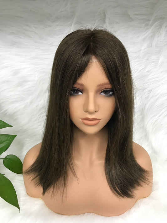 18“ CAFE JEWISH YOUNG LADY 5X5 MONO+PU SINGLE DRAWN MEDICAL WIG