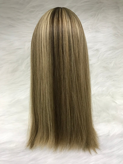 SILK TOP WHITE WOMEN 4“*4” HAIR LOSS KOSHER WIG