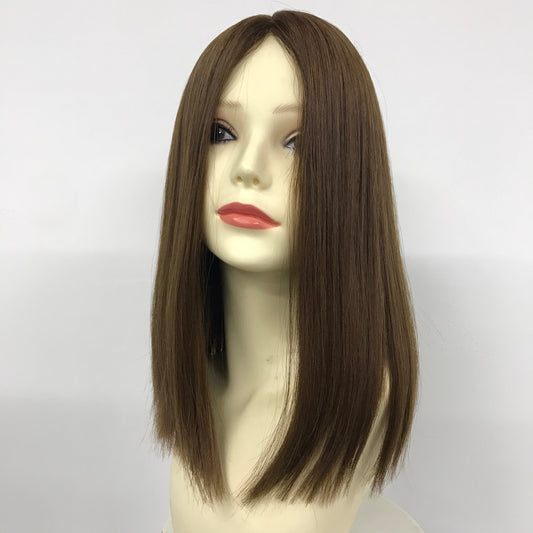 4“*4” SILK INJECTION SILK TOP JEWISH WIG HUMAN HAIR HIGH DOUBLE DRAWN WIG