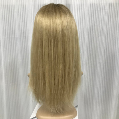 YOUNG LADY 100% REAL HAIR MONO TOP WIG JEWISH WOMEN 16'' RAW HAIR