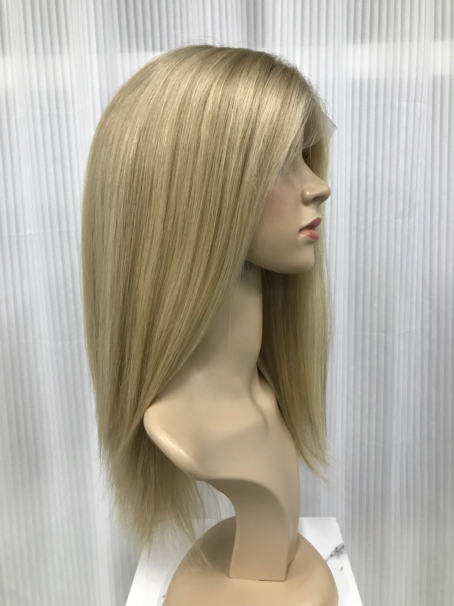 YOUNG LADY 100% REAL HAIR MONO TOP WIG JEWISH WOMEN 16'' RAW HAIR