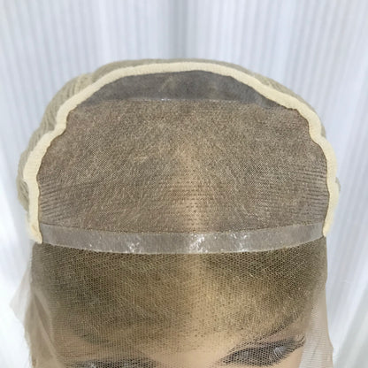 YOUNG LADY 100% REAL HAIR MONO TOP WIG JEWISH WOMEN 16'' RAW HAIR