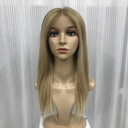 YOUNG LADY 100% REAL HAIR MONO TOP WIG JEWISH WOMEN 16'' RAW HAIR