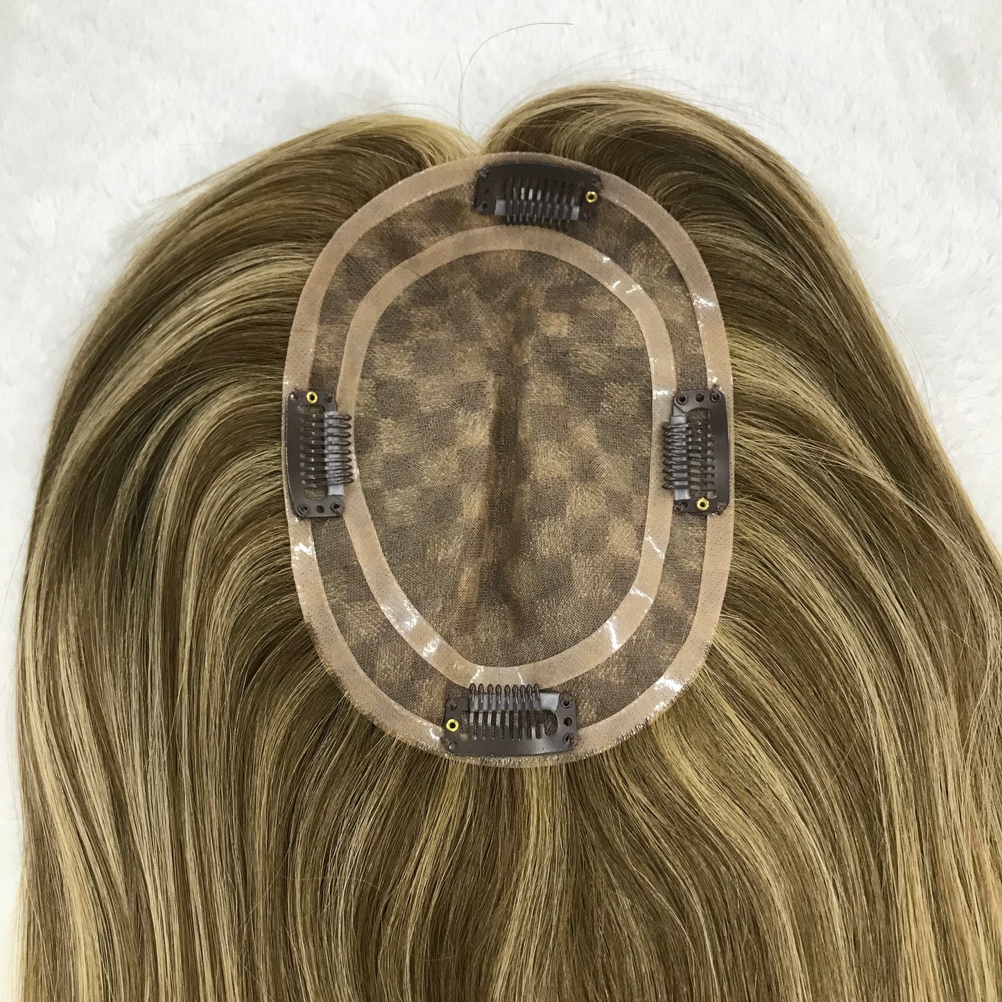 14" FULL MONO CLIP JEWISH YOUNG LADY REALITY RAW HAIR MONO TOPPER