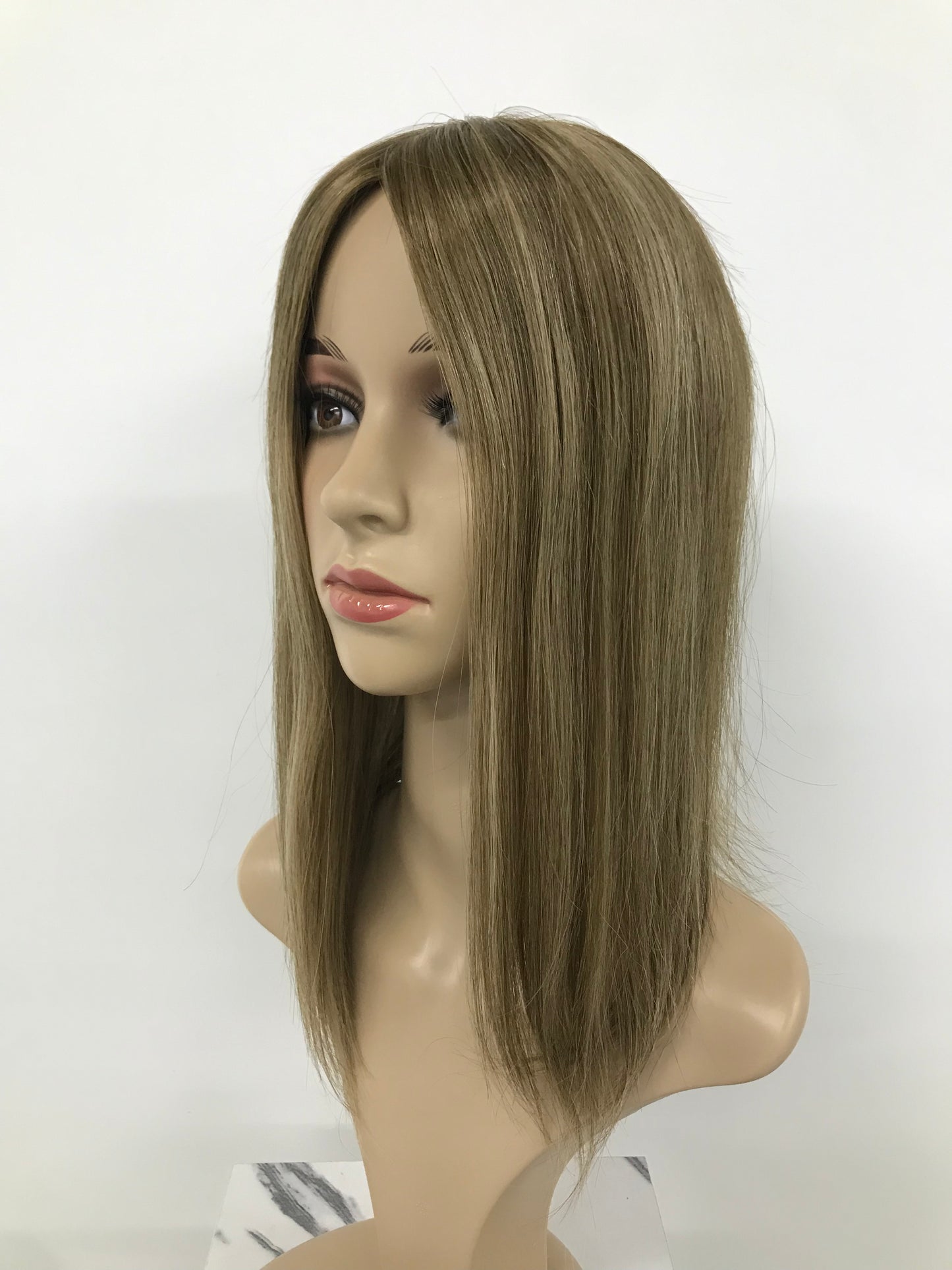14" FULL MONO CLIP JEWISH YOUNG LADY REALITY RAW HAIR MONO TOPPER