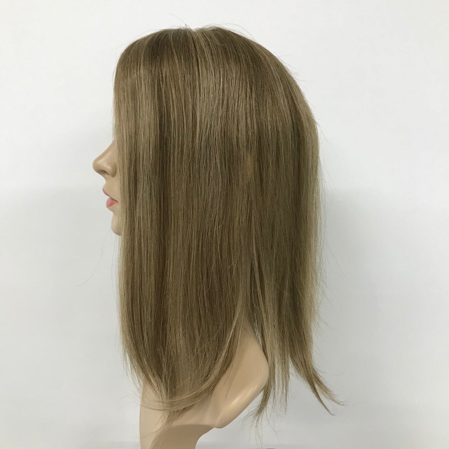 14" FULL MONO CLIP JEWISH YOUNG LADY REALITY RAW HAIR MONO TOPPER