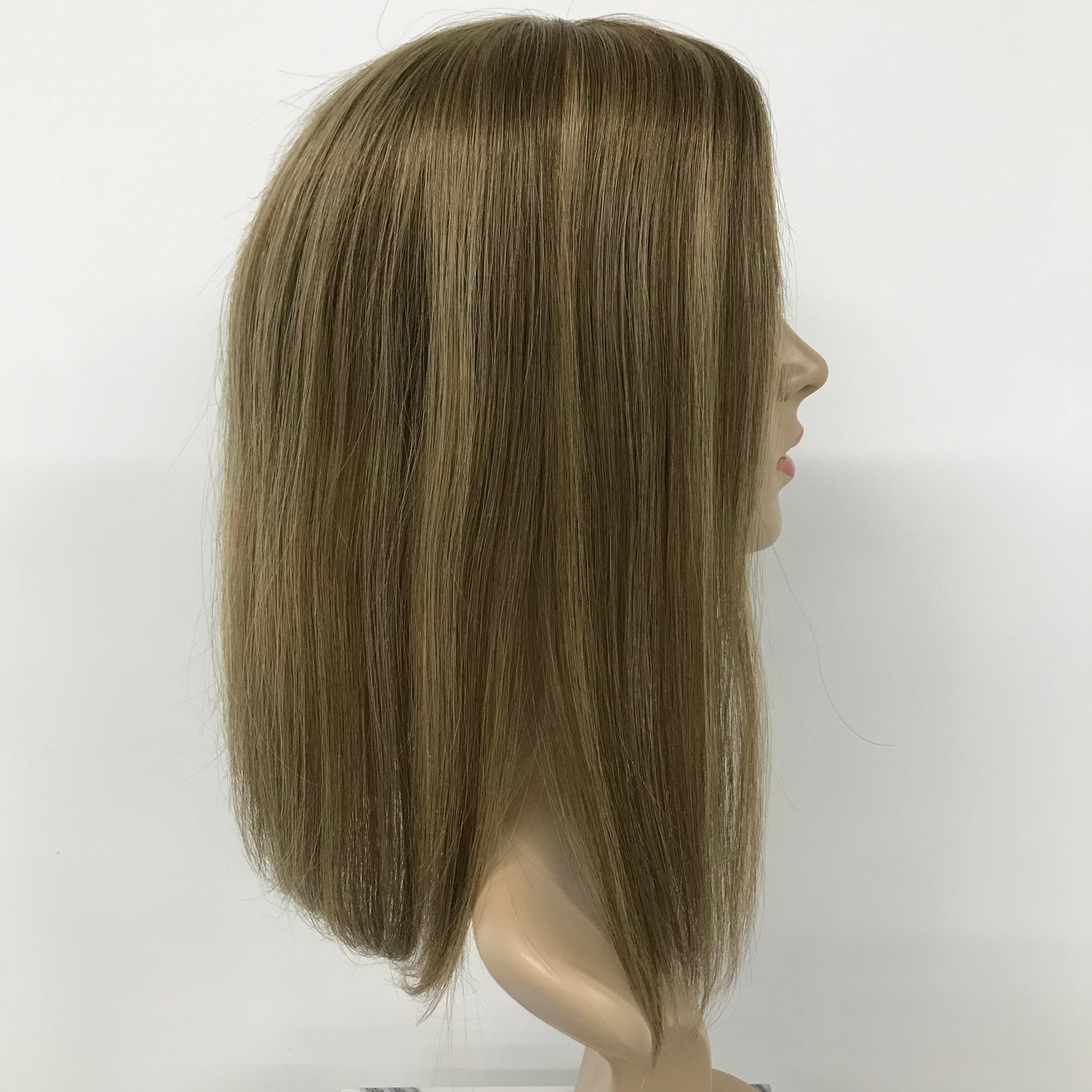 14" FULL MONO CLIP JEWISH YOUNG LADY REALITY RAW HAIR MONO TOPPER