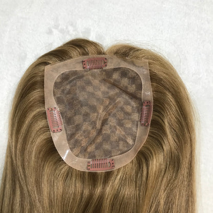 HIGH QUALITY 14"KOSHER YOUNG LADY REAL HAIR NATURAL FULL TOP MONO TOPPER