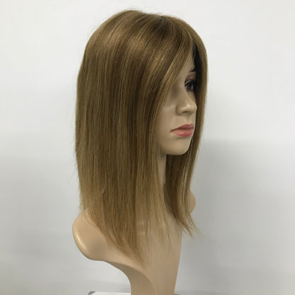 HIGH QUALITY 14"KOSHER YOUNG LADY REAL HAIR NATURAL FULL TOP MONO TOPPER
