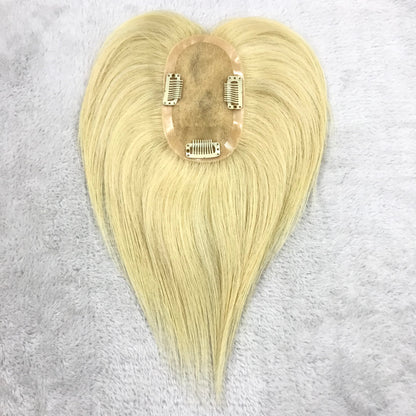 8" SHORT RAW HAIR NATURAL LOOKING 3X5 MONO WOMEN'S TOPPER HIGH QUALITY