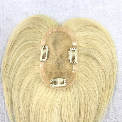 8" SHORT RAW HAIR NATURAL LOOKING 3X5 MONO WOMEN'S TOPPER HIGH QUALITY