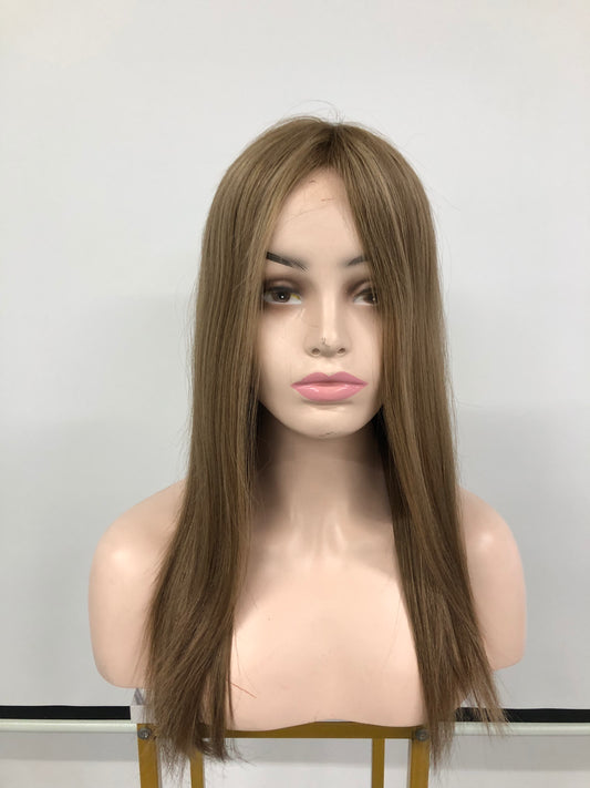 MONO TOP 100%RAW HAIR 16’’ BROWN KOSHER WOMEN HAIR MEDICAL WIG CAP