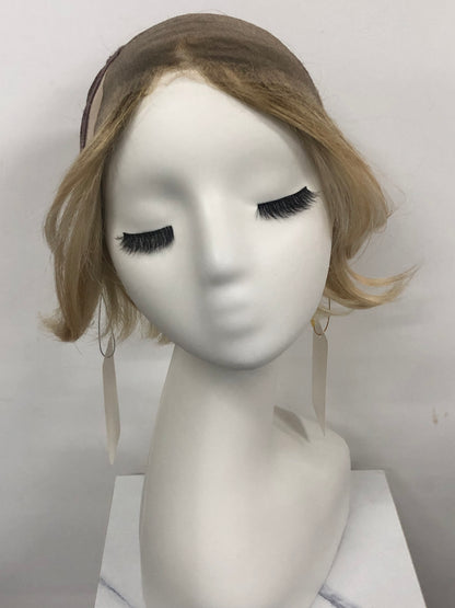 SKIRUEDAWIGS Premium Short Straight Wig | 100% Hand-Tied Lace Front & Mono Top | Glueless Heat-Friendly Synthetic