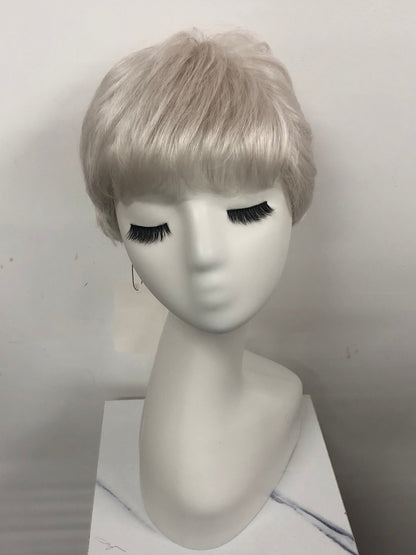 SKIRUEDAWIGS Premium Short Straight Wig | 100% Hand-Tied Lace Front & Mono Top | Glueless Heat-Friendly Synthetic