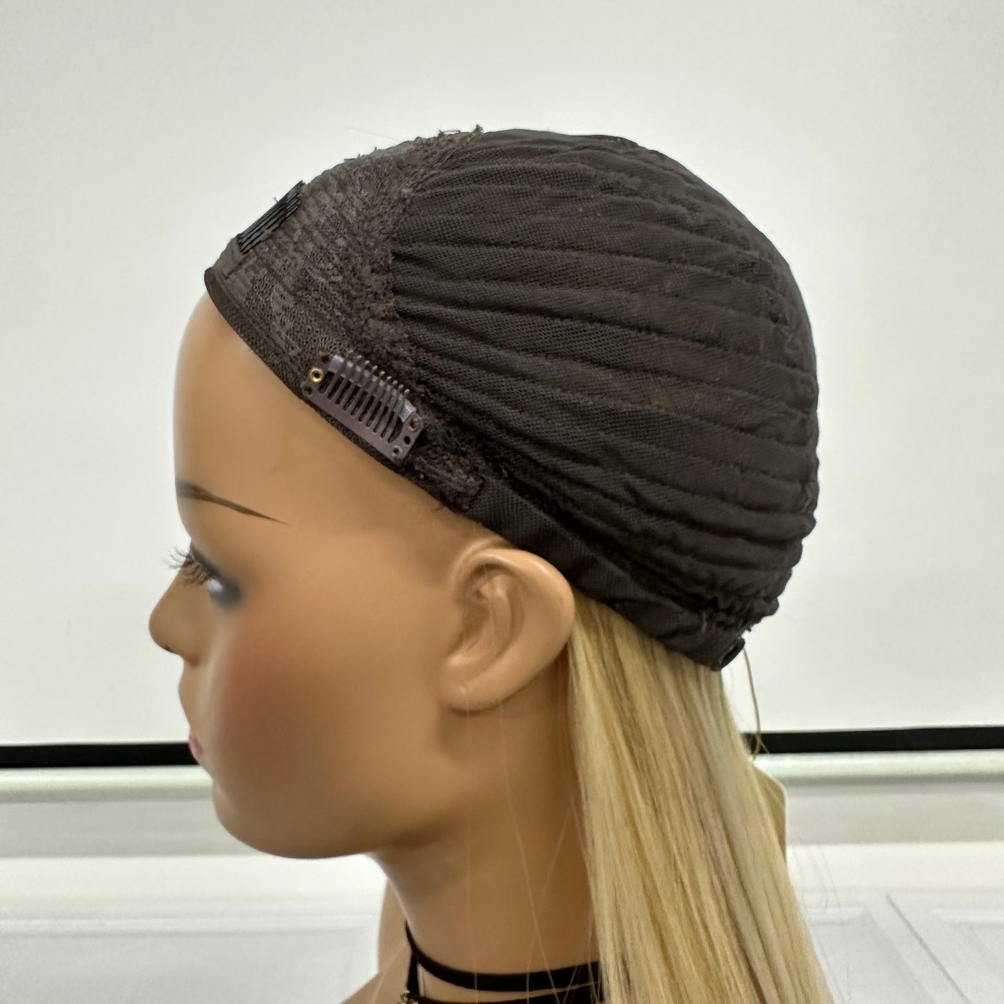 18'' RAW HAIR NORMAL DOUBLE DRAWN JEWISH YOUNG LADY BAND FALL WIG