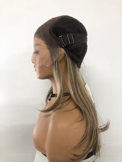 Lace Front Synthetic Wigs: Long Straight Weft Back Wigs for Women