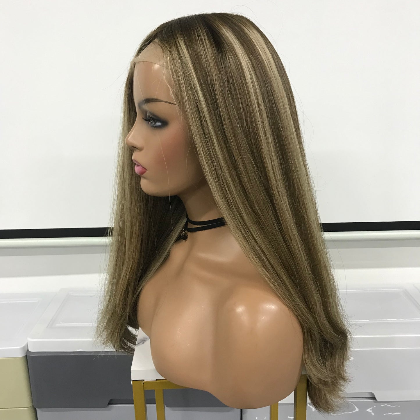 18'' RAW HAIR NORMAL DOUBLE DRAWN JEWISH YOUNG LADY BAND FALL WIG