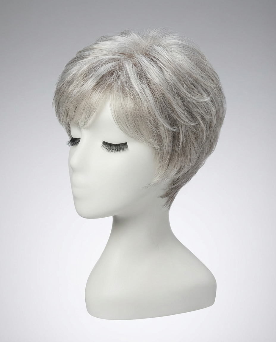 Monofilament Top Weft Back Short Straight Synthetic Wigs for Women - Natural Look and Comfort