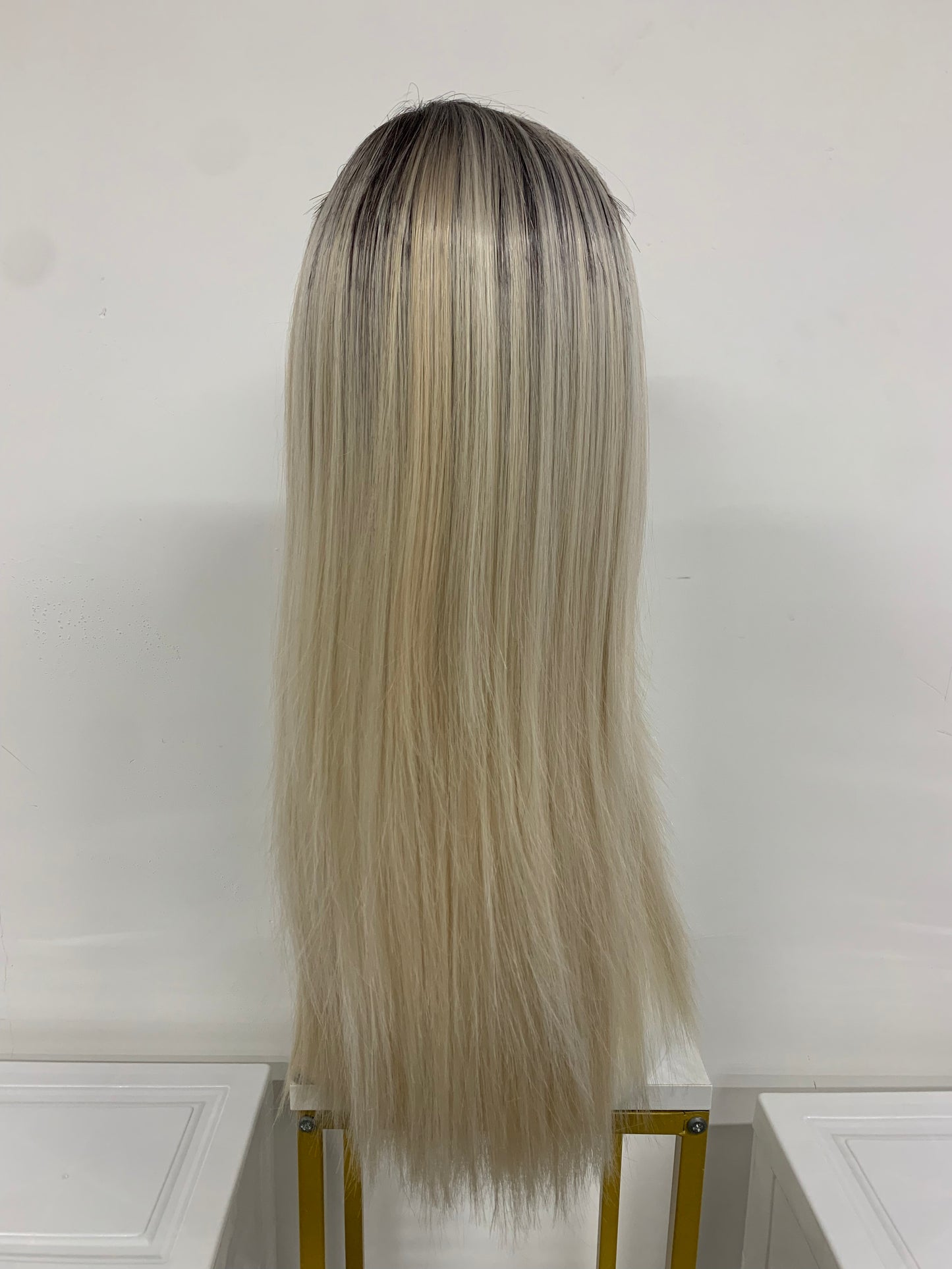 Lace Front Synthetic Wigs - Long Straight Monofilament Crown Wigs for Women