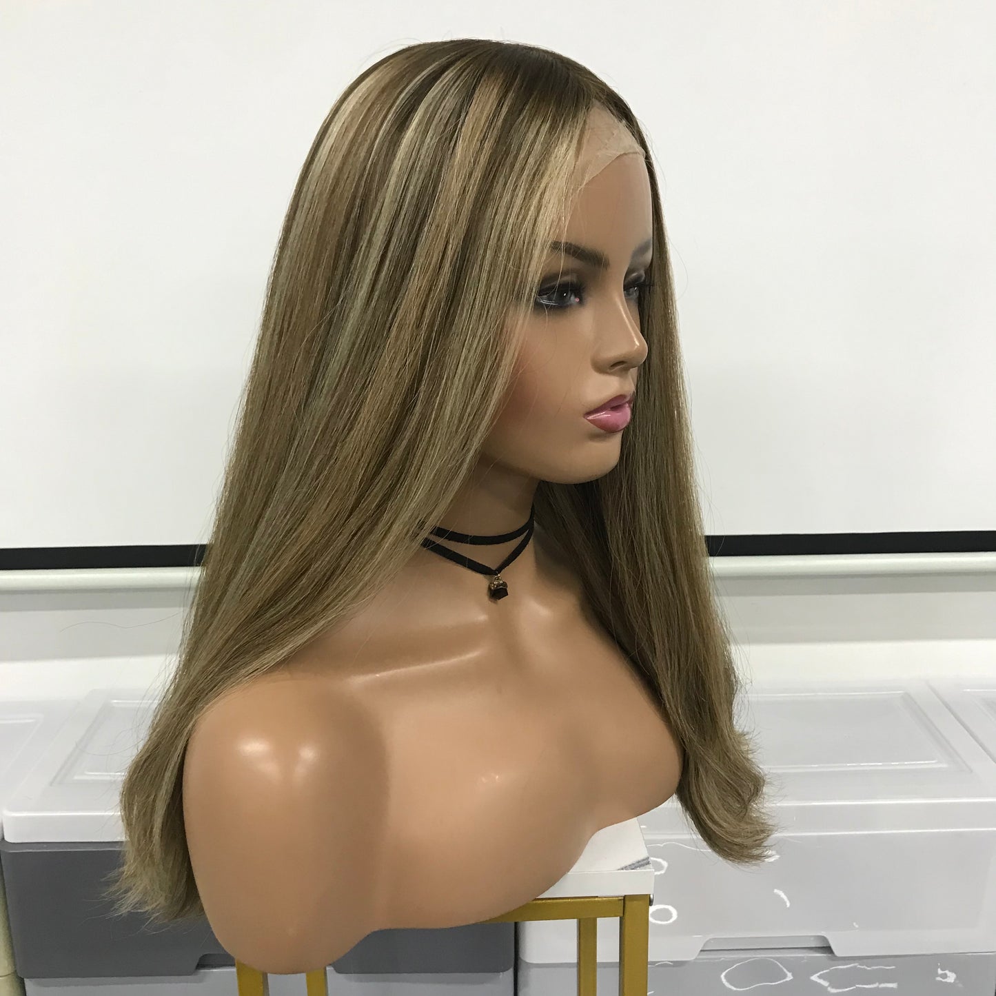 18'' RAW HAIR NORMAL DOUBLE DRAWN JEWISH YOUNG LADY BAND FALL WIG