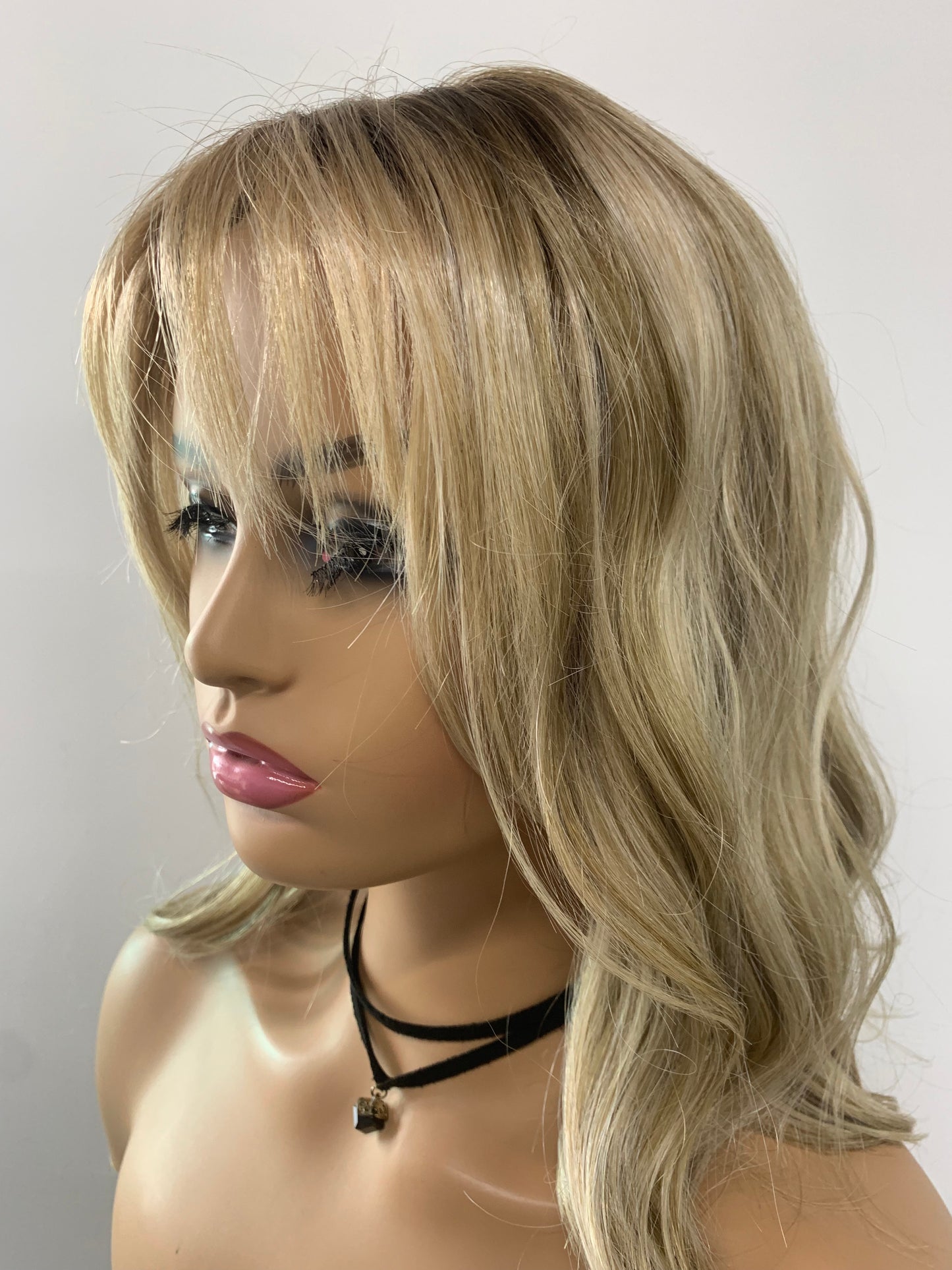 SKIRUEDAWIGS Mid Length Curly Wavy Wig | Mono Top Breathable Cap | Glueless Heat-Friendly Synthetic