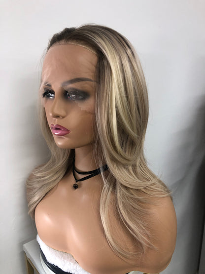 SKIRUEDAWIGS Long Curly Wavy Wig | Seamless Lace Front & Weft Back | Heat-Friendly Synthetic