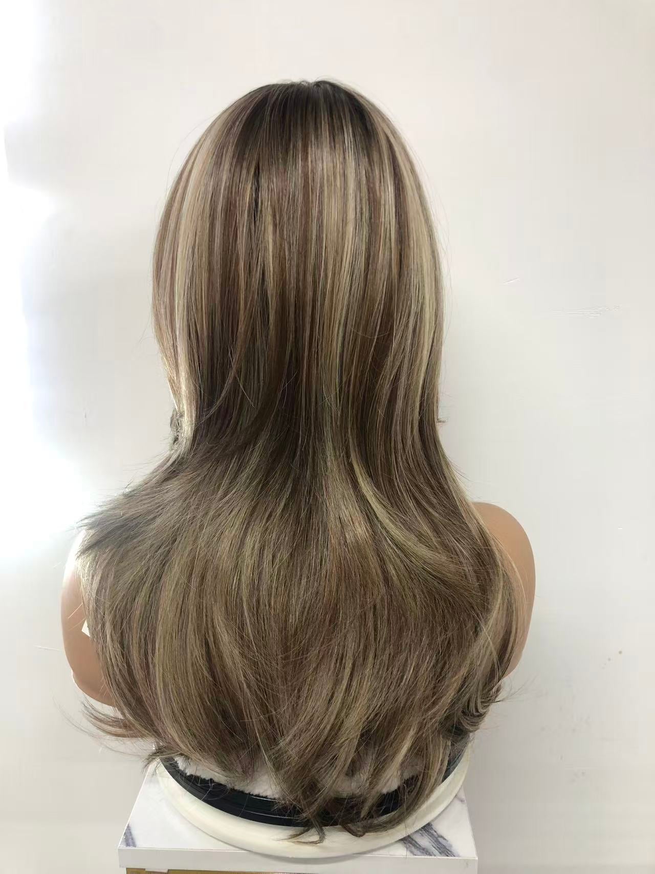 Lace Front Synthetic Wigs: Long Straight Weft Back Wigs for Women