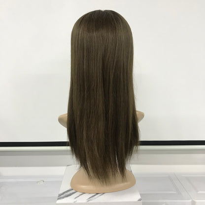 4''X4'' SWISS LACE TOP 16''KOSHER WOMEN NATURAL LOOKING RAW HAIR TOPPER