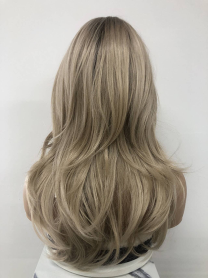 SKIRUEDAWIGS Long Curly Wavy Wig | Seamless Lace Front & Weft Back | Heat-Friendly Synthetic