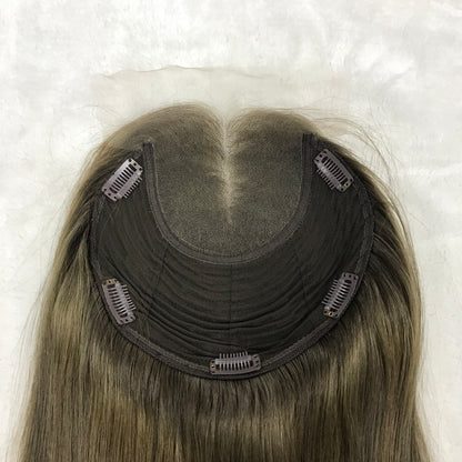 4''X4'' SWISS LACE TOP 16''KOSHER WOMEN NATURAL LOOKING RAW HAIR TOPPER