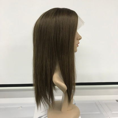 4''X4'' SWISS LACE TOP 16''KOSHER WOMEN NATURAL LOOKING RAW HAIR TOPPER