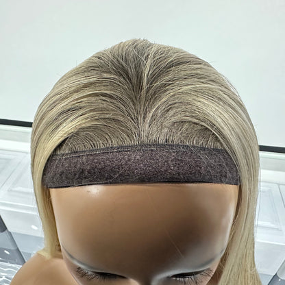 18'' RAW HAIR NORMAL DOUBLE DRAWN JEWISH YOUNG LADY BAND FALL WIG