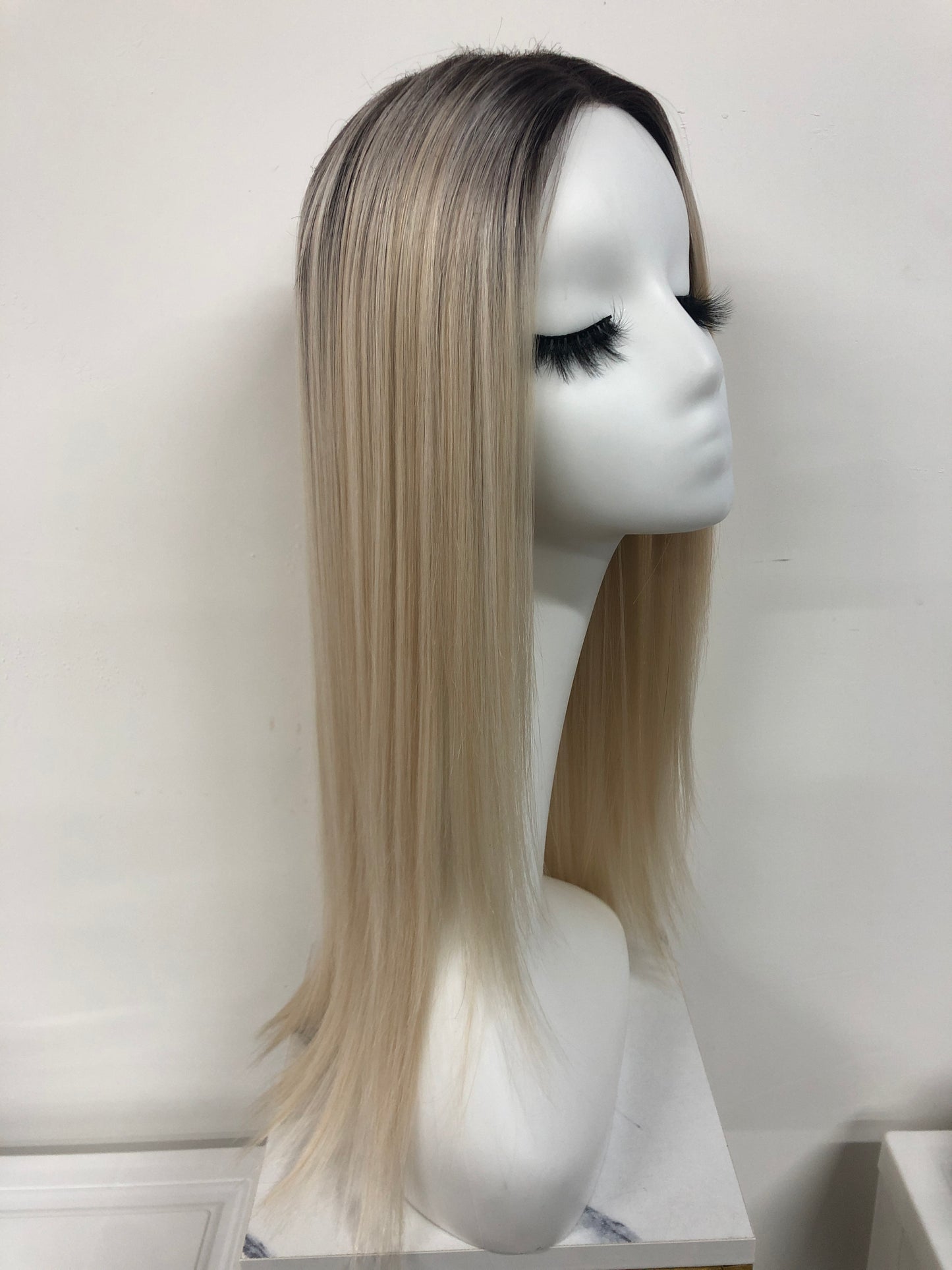 Lace Front Synthetic Wigs - Long Straight Monofilament Crown Wigs for Women