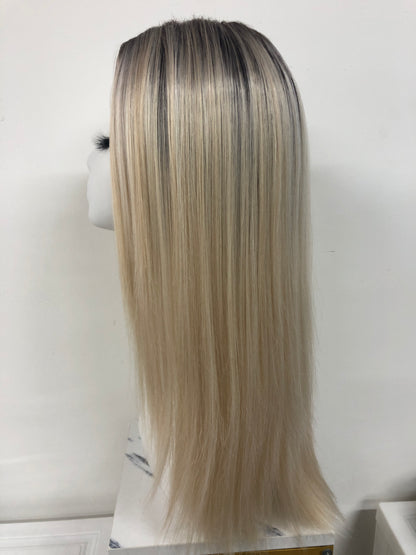 Lace Front Synthetic Wigs - Long Straight Monofilament Crown Wigs for Women