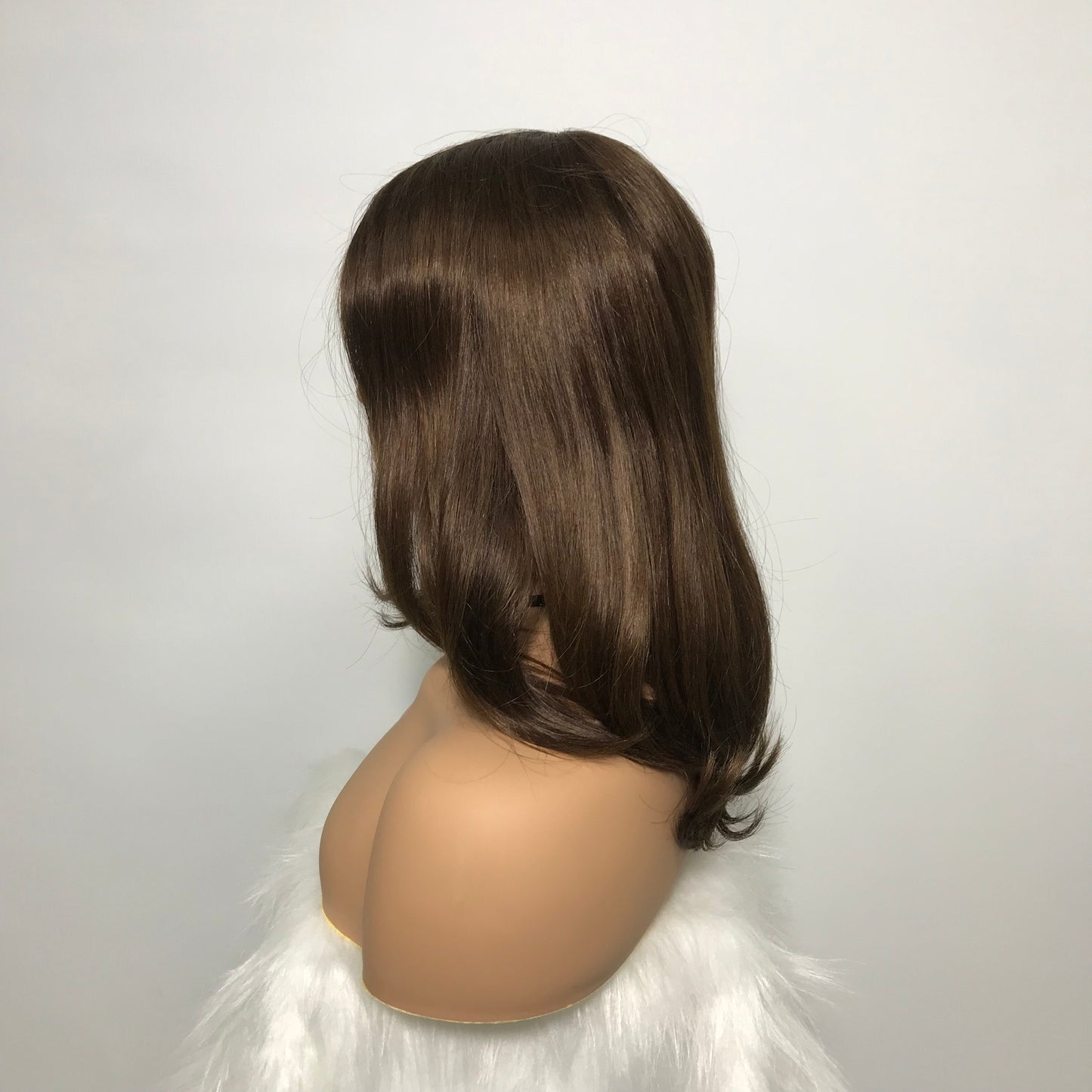 5X5 MONO LACE FRONT 14“CAFE RAW HUMAN HAIR HIGH QUALITY YOUNG LADY WIG