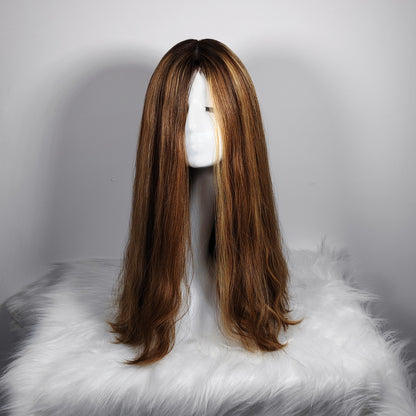 WHITE WOMEN 4“*4”SILK TOP  KOSHER WIG