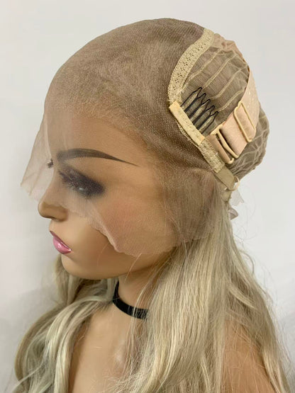 SKIRUEDAWIGS Long Curly Wavy Wig | Seamless Lace Front & Weft Back | Heat-Friendly Synthetic