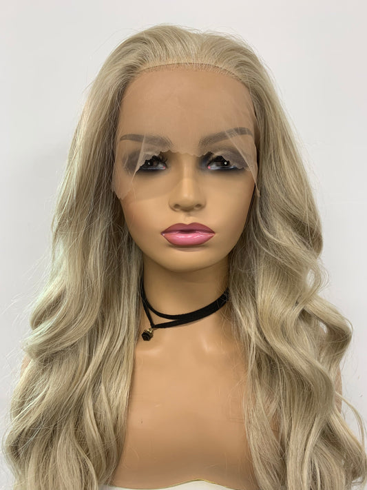 SKIRUEDAWIGS Long Curly Wavy Wig | Seamless Lace Front & Weft Back | Heat-Friendly Synthetic