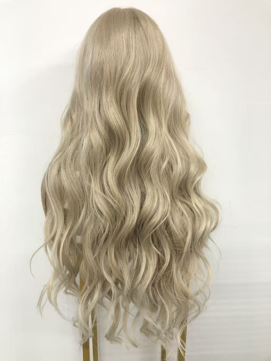 SKIRUEDAWIGS Long Curly Wavy Wig | Seamless Lace Front & Weft Back | Heat-Friendly Synthetic