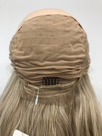 SKIRUEDAWIGS Long Curly Wavy Wig | Seamless Lace Front & Weft Back | Heat-Friendly Synthetic