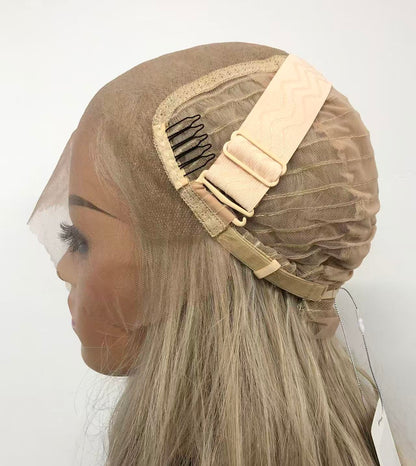 SKIRUEDAWIGS Long Curly Wavy Wig | Seamless Lace Front & Weft Back | Heat-Friendly Synthetic