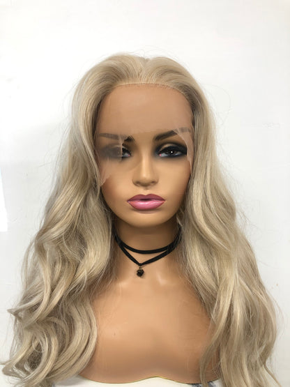 SKIRUEDAWIGS Long Curly Wavy Wig | Seamless Lace Front & Weft Back | Heat-Friendly Synthetic