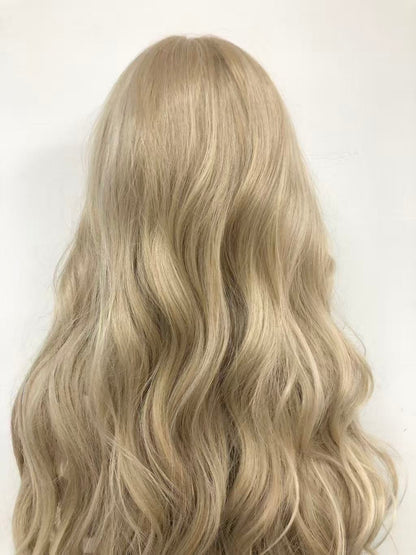 SKIRUEDAWIGS Long Curly Wavy Wig | Seamless Lace Front & Weft Back | Heat-Friendly Synthetic