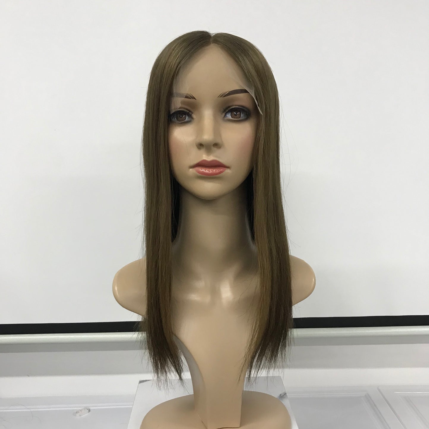 4''X4'' SWISS LACE TOP 16''KOSHER WOMEN NATURAL LOOKING RAW HAIR TOPPER