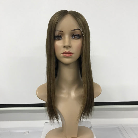 4''X4'' SWISS LACE TOP 16''KOSHER WOMEN NATURAL LOOKING RAW HAIR TOPPER